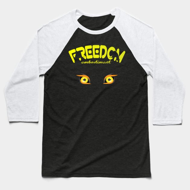 Freedom Shadow Eyes Own Vintage Gift Dark Eyes Baseball T-Shirt by Mirak-store 